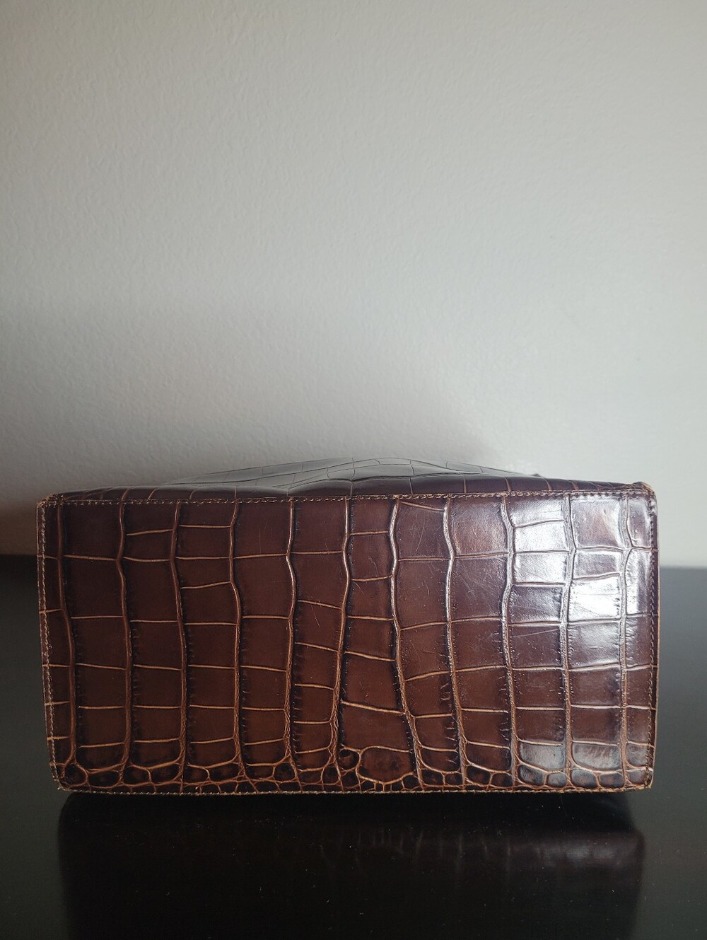 Furla Divide Croc Embossed Leather Tote - Picture 6 of 16